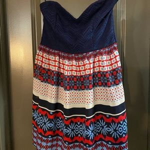 Strapless Multi-colored Dress